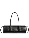 Khaite Donna Tubular Leather Shoulder Bag In Black