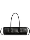 Khaite Donna Tubular Leather Shoulder Bag In Black