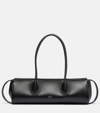 Khaite Donna Tubular Leather Shoulder Bag In Black