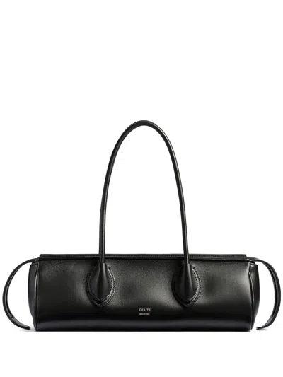 Khaite Donna Leather Shoulder Bag In Black