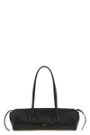 Khaite Donna Tubular Leather Shoulder Bag In Black