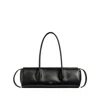 Khaite Donna Tubular Leather Shoulder Bag In Black