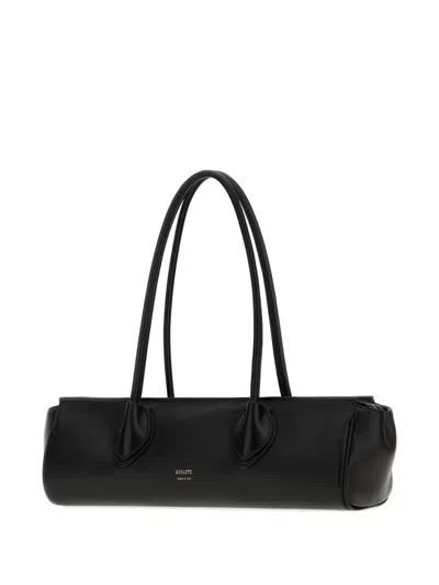 Khaite Medium Leather Shoulder Bag In Black
