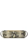 Khaite Donna Snakeskin Embossed Evening Clutch In Animal Print