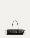 Khaite Donna Tubular Leather Shoulder Bag In Black
