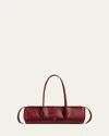 Khaite Donna Tubular Leather Shoulder Bag In Burgundy