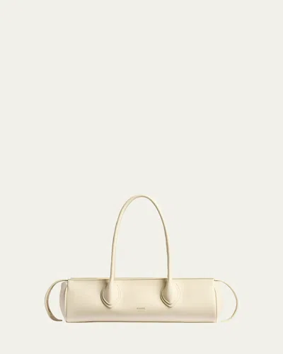 Khaite Donna Tubular Leather Shoulder Bag In White