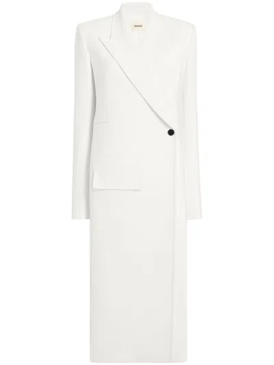Khaite Cobble Double-breasted Long Coat In White