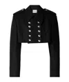 Khaite Leara Cropped Wool-blend Jacket In Black
