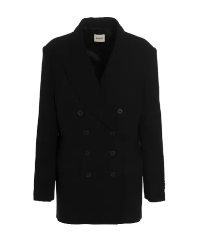 Khaite Double-breasted Jacket In Black