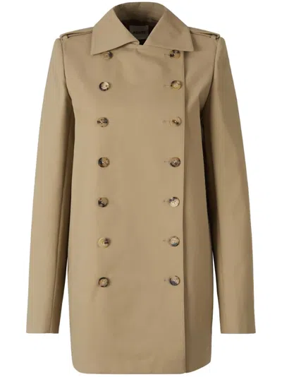 Khaite Double-breasted Trench Coat In Nude