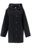 Khaite Hessner Hooded Wool Coat In Grey