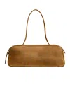 Khaite Simona Zip Suede Shoulder Bag In Brown