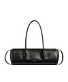 Khaite Donna Tubular Leather Shoulder Bag In Black