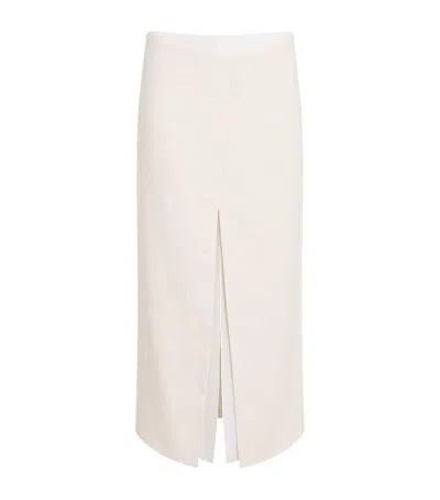 Khaite Double-layered Midi Skirt In Ivory