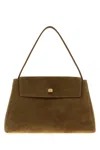 Khaite Dove Grey Suede Audrey Handbag In Gray