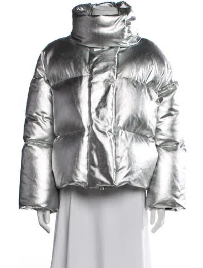 Pre-owned Khaite Down Jacket In Metallic/silver