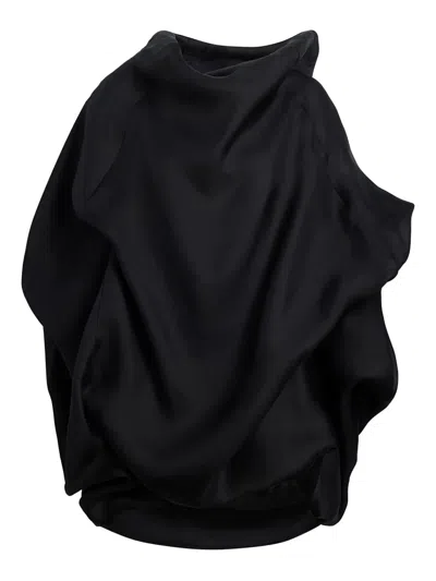 Khaite Draped Kobe Top In Black