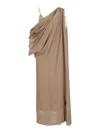Khaite Taj Layered Draped One-shoulder Silk-chiffon Maxi Dress In Beige