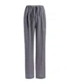 Khaite Trenton Stripe Drawstring Pants In Gray
