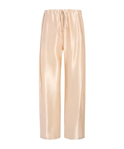 Khaite Drawstring Casual Pants In Neutral