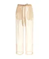 Khaite Trenton Pleated Silk-organza Tapered Pants In White