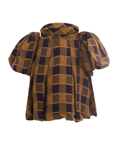 Khaite Dress With Check Print - Atterley In Brown