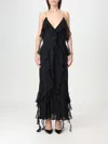 Khaite Pim Silk Georgette Midi Dress In Black