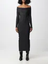 Khaite Marisole Glittery Off-the-shoulder Midi-dress In Grey