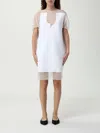 Khaite Winona Paneled Crepe Mini Dress In White
