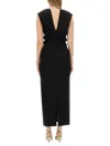 Khaite Ima Wool-blend Grain De Poudre Maxi Dress In Black