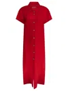 Khaite Effy Silk And Cotton-blend Organza Midi Shirt Dress