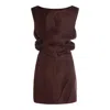 Khaite Brown Silk Dress In Multi