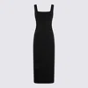 Khaite Dixi Square-neck Sleeveless Knit Maxi Dress In Black