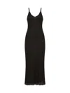 Khaite Leesal Viscose Midi Dress In Dark Brown
