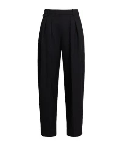 Khaite Dugan High Rise Wool Pants In Black