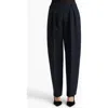Khaite Dugan Pleated Double Face Crepe Pants In Blue
