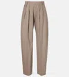 Khaite Dugan Wool-blend Tapered Pants In Brown