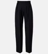 Khaite Dugan Wool Tapered Pants In Black