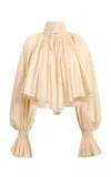 Khaite Durer Pleated Cotton-canvas Top