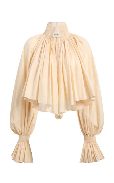 Khaite Durer Pleated Cotton-canvas Top