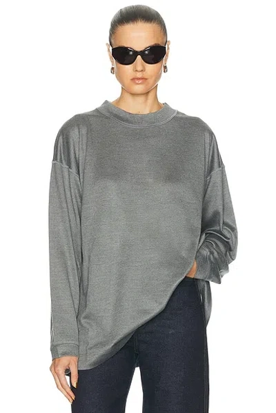 Khaite Dylan Washable Silk Top In Gray