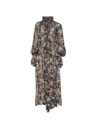 Khaite Edgar Floral-print Maxi Dress In Multi