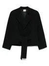 Khaite Edith Long-sleeved Belted Jacket In Black