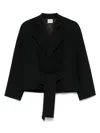 Khaite Edith Long-sleeved Belted Jacket In Black