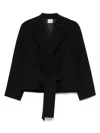 Khaite Edith Long-sleeved Belted Jacket In Black