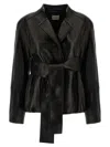 Khaite Belted Jacket In Black