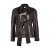 Khaite Edith Asymmetric Belted Leather Jacket