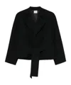 Khaite Edith Long-sleeved Belted Jacket In Black