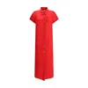 Khaite Effy Silk And Cotton-blend Organza Midi Shirt Dress